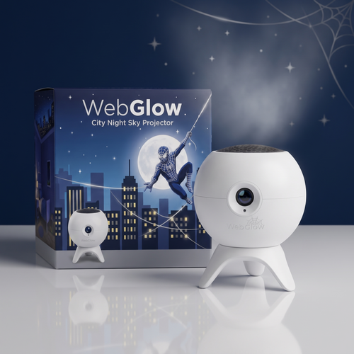 WebGlow Night City Sky Projector with gift box
